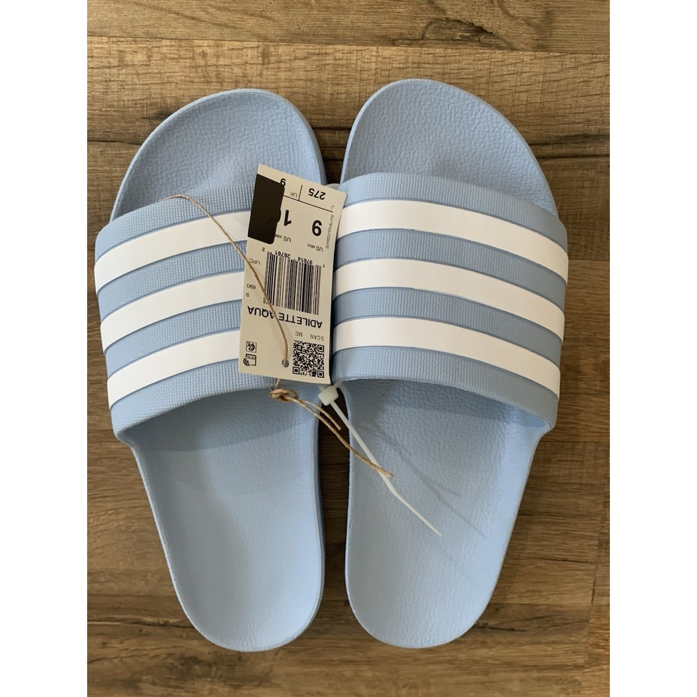 Adidas Men's Size 9 Women's Size 10 Adilette Aqua Slides New With Tags